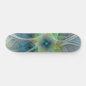 Vlaanderen Fantasy Modern Blue Green Fractal Flowe Persoonlijk Skateboard (Horizontaal)