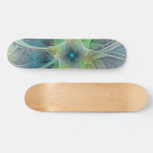 Vlaanderen Fantasy Modern Blue Green Fractal Flowe Persoonlijk Skateboard (Horizontaal)