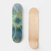 Vlaanderen Fantasy Modern Blue Green Fractal Flowe Persoonlijk Skateboard (Voorkant)