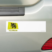 Vlaanderen Gewest Waving Flag met naam Bumpersticker (Op auto)