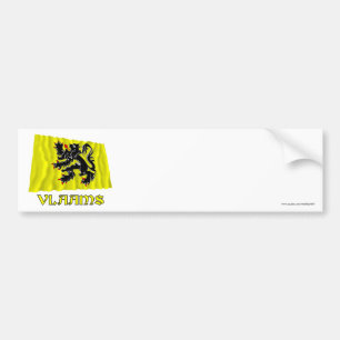 Vlaanderen Gewest Waving Flag met naam Bumpersticker