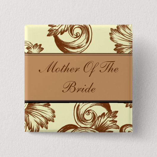  Vlaanderen (lichtbruin) Vierkante Button 5,1 Cm (Voorkant)