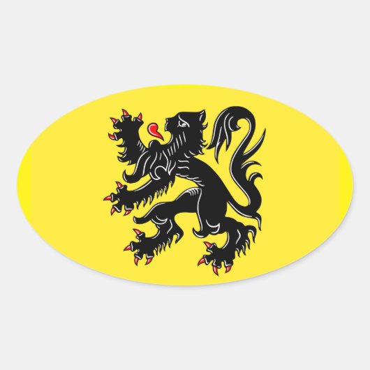 Vlaanderen Ovale Sticker (Voorkant)