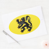 Vlaanderen Ovale Sticker (Envelop)