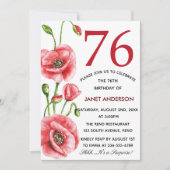 Vlaanderen papaver Waterverf 76e verjaardag Kaart (Voorkant)