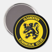 Vlaanderen Round Emblem Magneet (Voorkant / Achterkant)