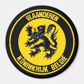 Vlaanderen Round Emblem Magneet (Voorkant)