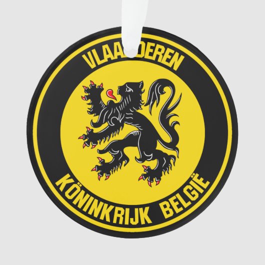 Vlaanderen Round Emblem Ornament (voorkant)