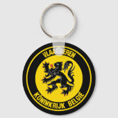 Vlaanderen Round Emblem Sleutelhanger (Voorkant)