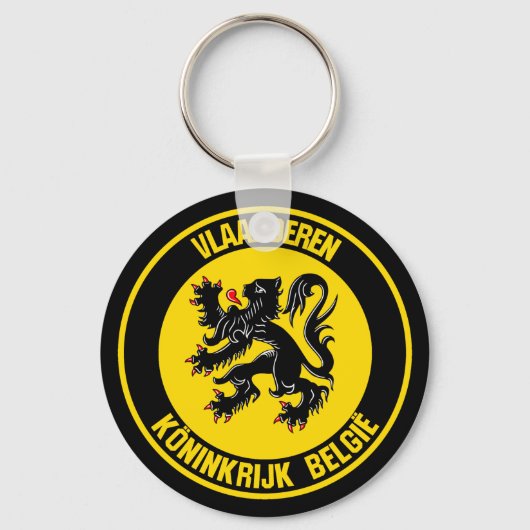 Vlaanderen Round Emblem Sleutelhanger (Voorkant)