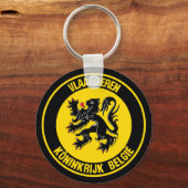 Vlaanderen Round Emblem Sleutelhanger (Voorkant)