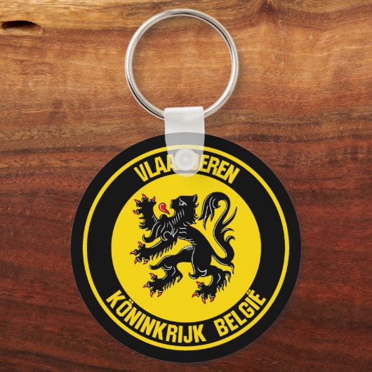 Vlaanderen Round Emblem Sleutelhanger (Voorkant)