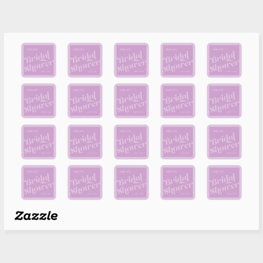 Vlaanderen Typografie Lavender Lila Vrijgezellenfe Vierkante Sticker (Vel)