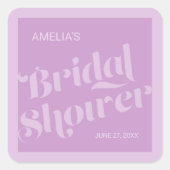 Vlaanderen Typografie Lavender Lila Vrijgezellenfe Vierkante Sticker (Voorkant)