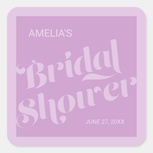 Vlaanderen Typografie Lavender Lila Vrijgezellenfe Vierkante Sticker (Voorkant)