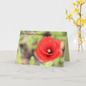 Vlaanderen veldt papaver foto en gedicht kaart (Gele Bloem)