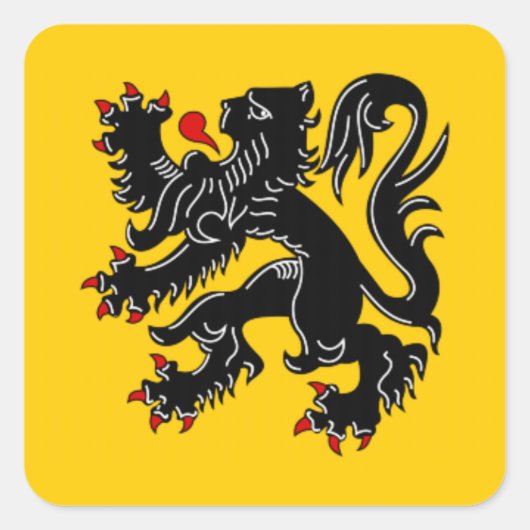 Vlaanderen Vierkante Sticker (Voorkant)