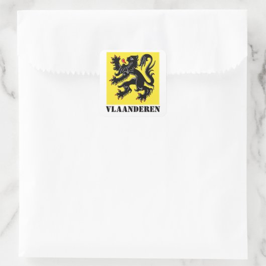 Vlaanderen Vierkante Sticker (Tas)