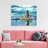 Vlacherna Klooster, Corfu Griekenland Canvas Afdruk (Insitu (Woonkamer))
