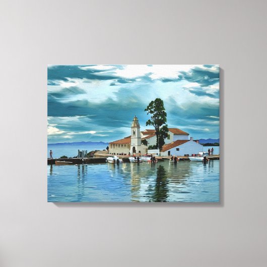 Vlacherna Klooster, Corfu Griekenland Canvas Afdruk (Voorkant)