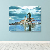 Vlacherna Klooster, Corfu Griekenland Canvas Afdruk (Insitu (Houten vloer))