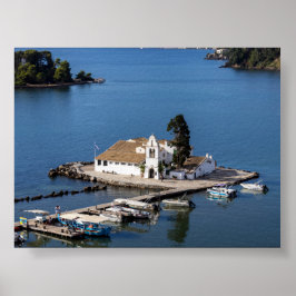 Vlacherna-klooster in Corfu Poster