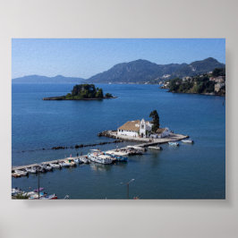 Vlacherna-klooster in Corfu Poster