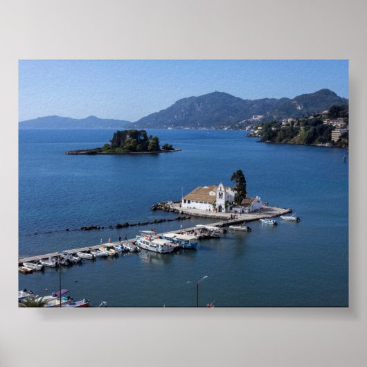 Vlacherna-klooster in Corfu Poster (Voorkant)