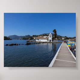 Vlacherna-klooster in Corfu Poster