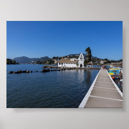 Vlacherna-klooster in Corfu Poster (Voorkant)
