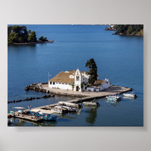 Vlacherna Monastery in Corfu Poster (Voorkant)