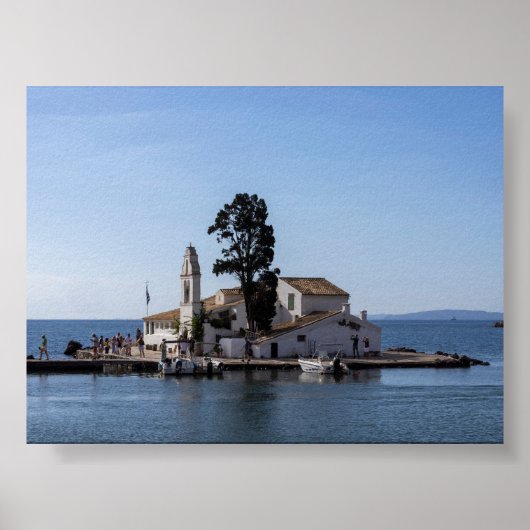Vlacherna Monastery in Corfu Poster (Voorkant)