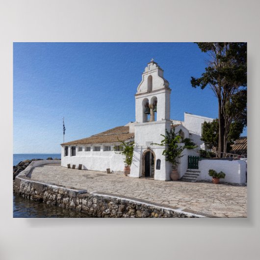 Vlacherna Monastery in Corfu Poster (Voorkant)