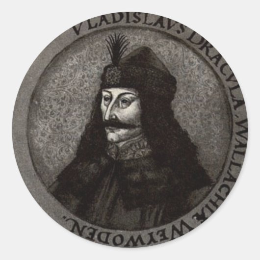 Vlad de Impaler Ronde Sticker (Voorkant)