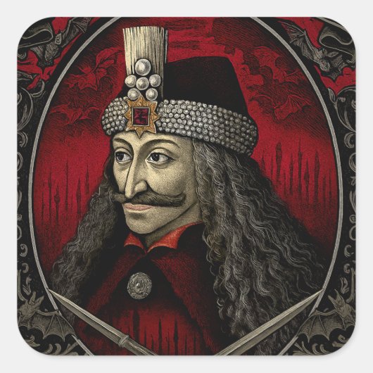 Vlad Dracula Gothic Sticker – Dark Vampire Horror (Voorkant)