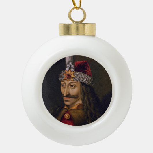 Vlad Tepes: Impaler, Dracula Dragon Prince Voivode Keramische Bal Ornament (Voorkant)