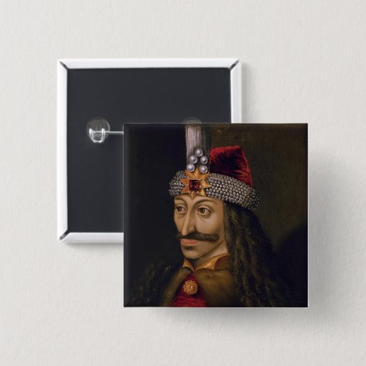 Vlad Tepes: Impaler, Dracula Dragon Prince Voivode Vierkante Button 5,1 Cm (Voorkant /achterkant)