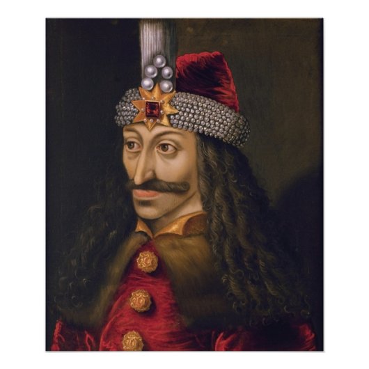 Vlad tepes Impaler Voivode portret Dracula histori Foto Afdruk (Voorkant)