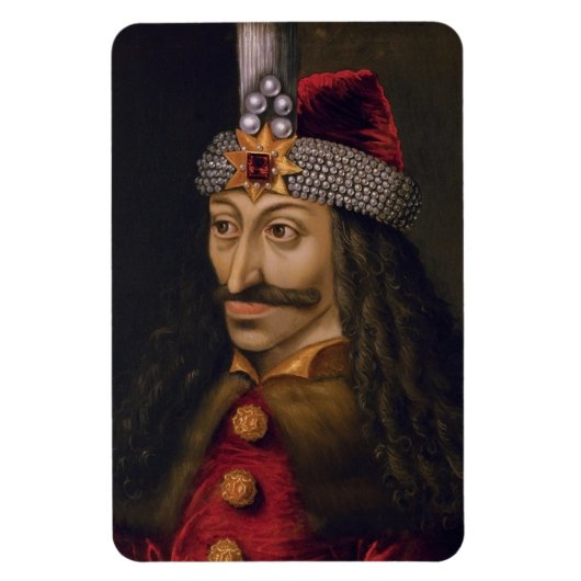 Vlad tepes Impaler Voivode portret Dracula histori Magneet (Verticaal)