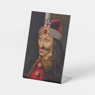 Vlad tepes Impaler Voivode portret Dracula histori Reclamebord Met Voetstuk