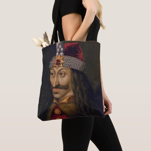 Vlad tepes Impaler Voivode portret Dracula histori Tote Bag (Dichtbij)