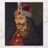 Vlad tepes Impaler Voivode portretgeschiedenis Wijn Etiket (Enkel label)