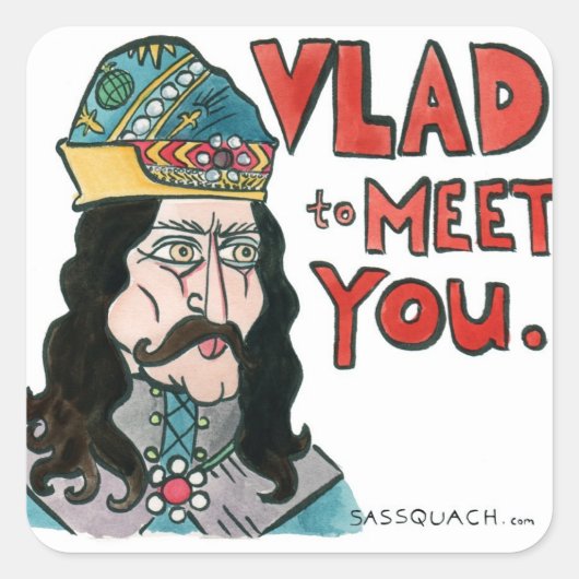 Vlad Vierkante Sticker (Voorkant)
