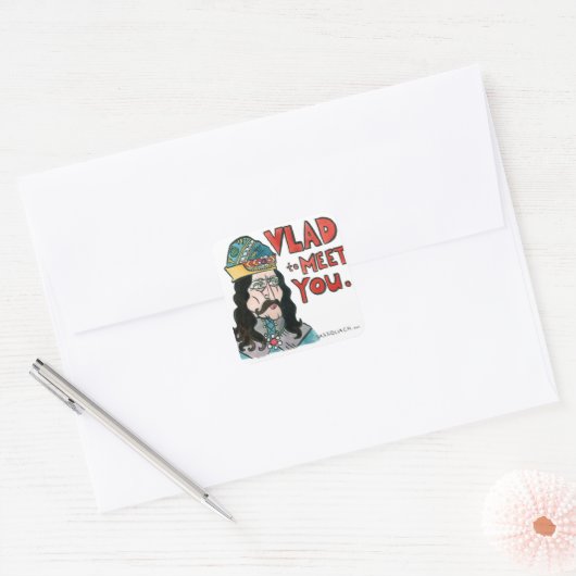 Vlad Vierkante Sticker (Envelop)