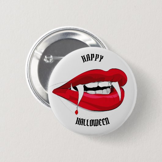 Vladdy Vampire Fangs Teeth Lips Ronde Button 5,7 Cm (Voorkant /achterkant)
