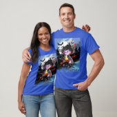 Vladimir de vampier op blauw t-shirt (Unisex)