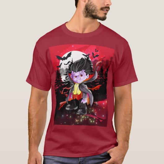Vladimir de Vampier op rood T-shirt (Voorkant)