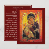 Vladimir icoon van de Moeder van God prayercard Kaart (Voorkant / Achterkant)