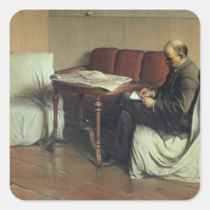 Vladimir Lenin bij Smolny, 1930 Vierkante Sticker