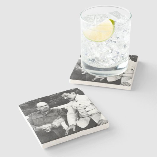 Vladimir Lenin en Joseph Stalin Stenen Onderzetter (Zijkant)